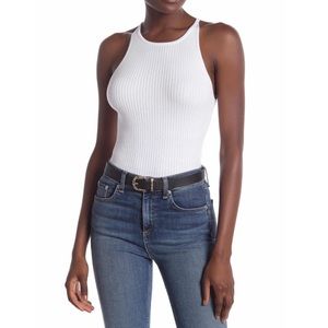 Ribbed Tank Top In White